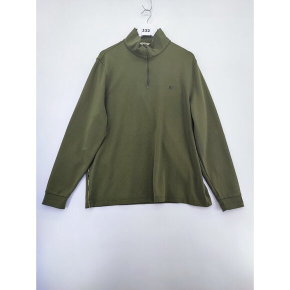 Burberry Men's Green 100% Cotton Sweater Size XXL - Picture 1 of 10